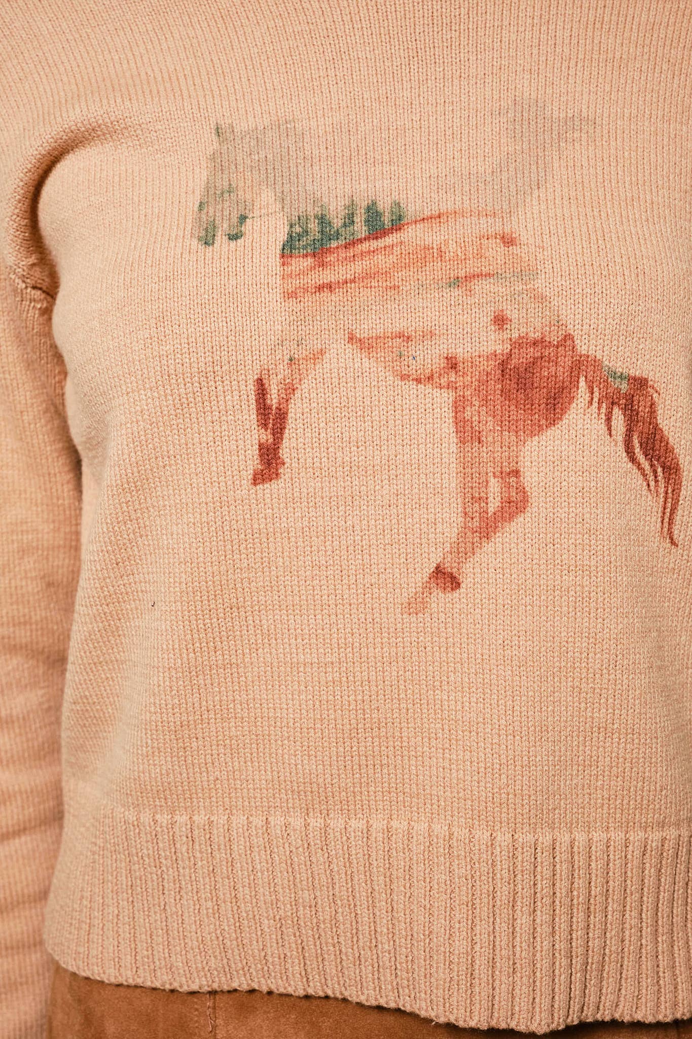 37043W - Cowgirl Horse Abstract Sweater Pullover