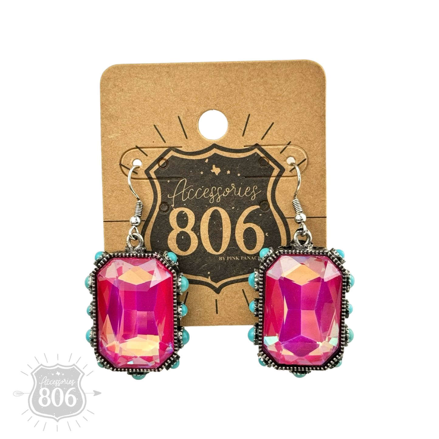 Rhinestone and bead studded earring