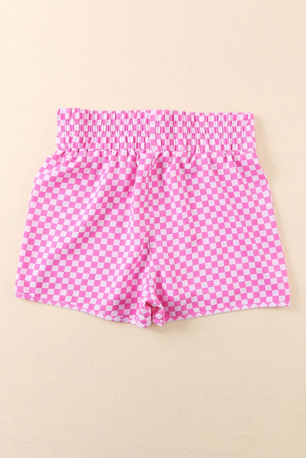 Women Checked Plaid High Waist Athletic Shorts | S-XL