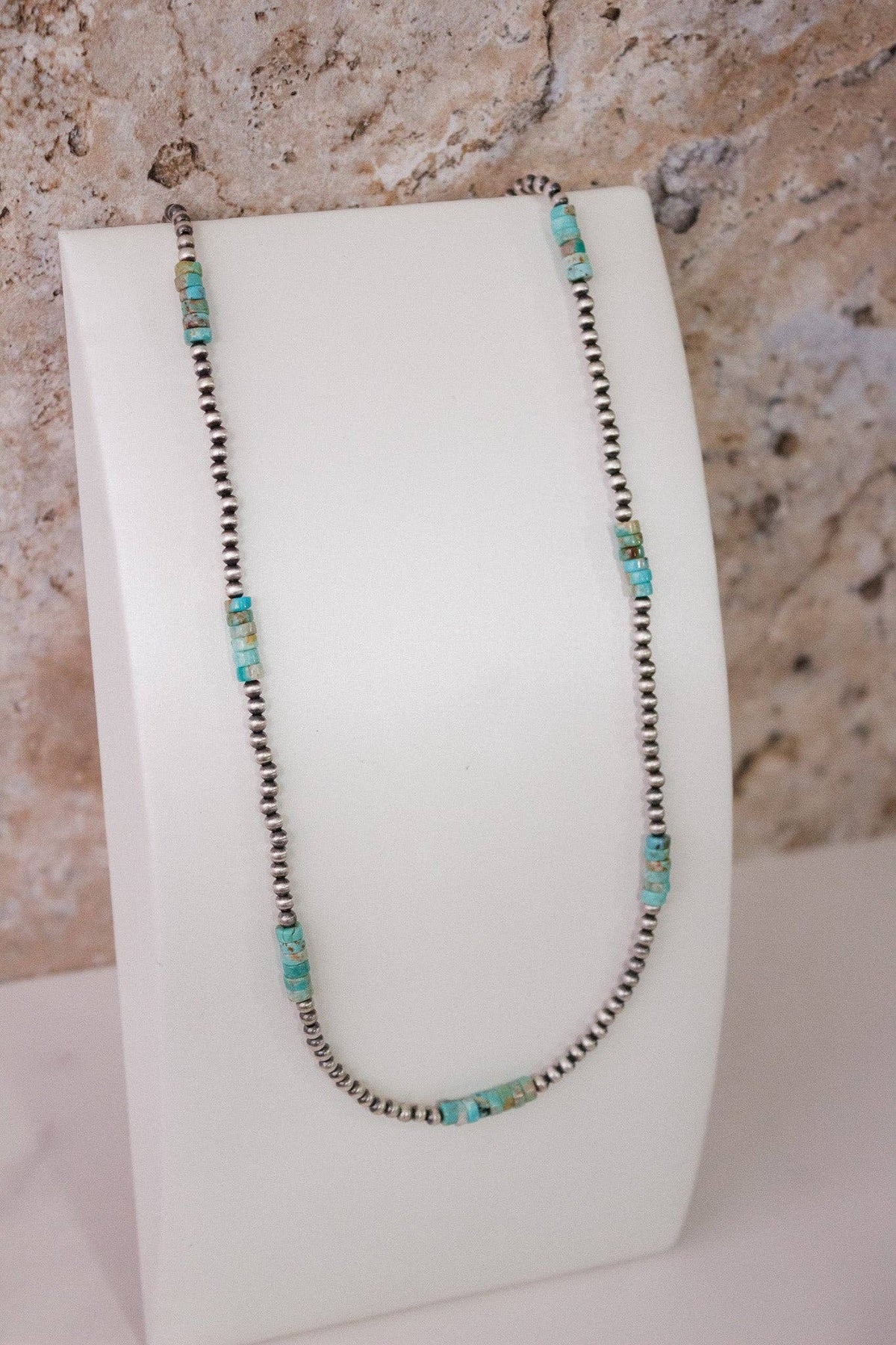 Turquoise Slab Cluster & Desert Pearl Necklace