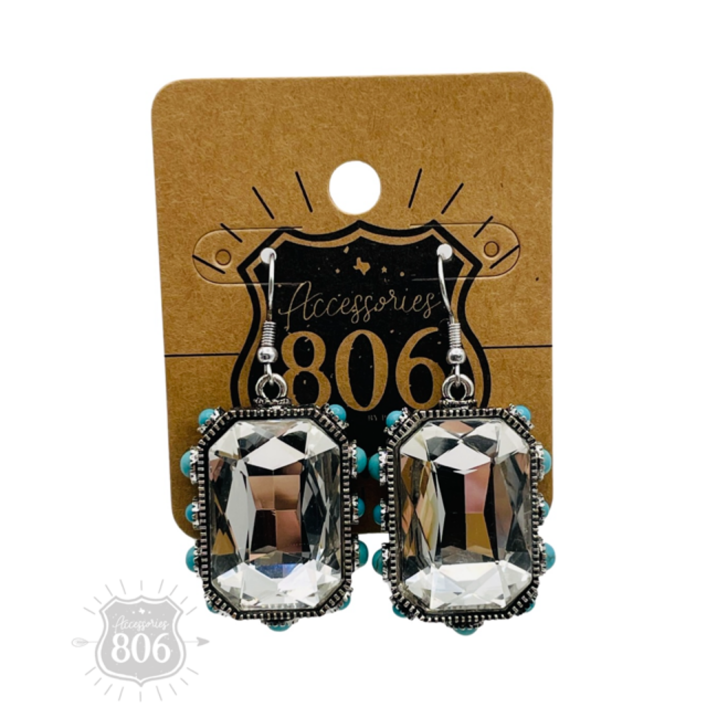 Rhinestone and bead studded earring