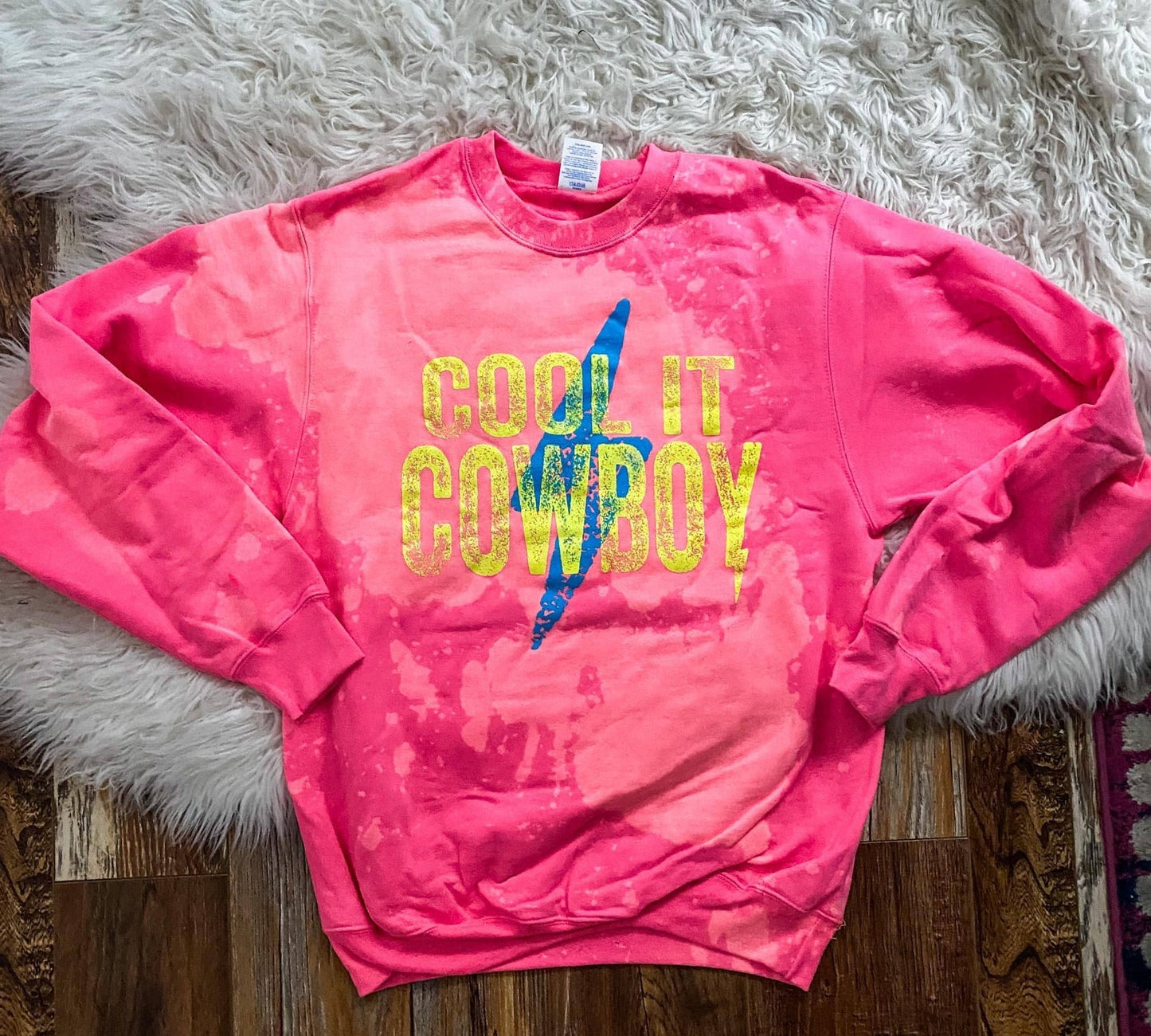 Neon Pink Cool it Cowboy Sweatshirt