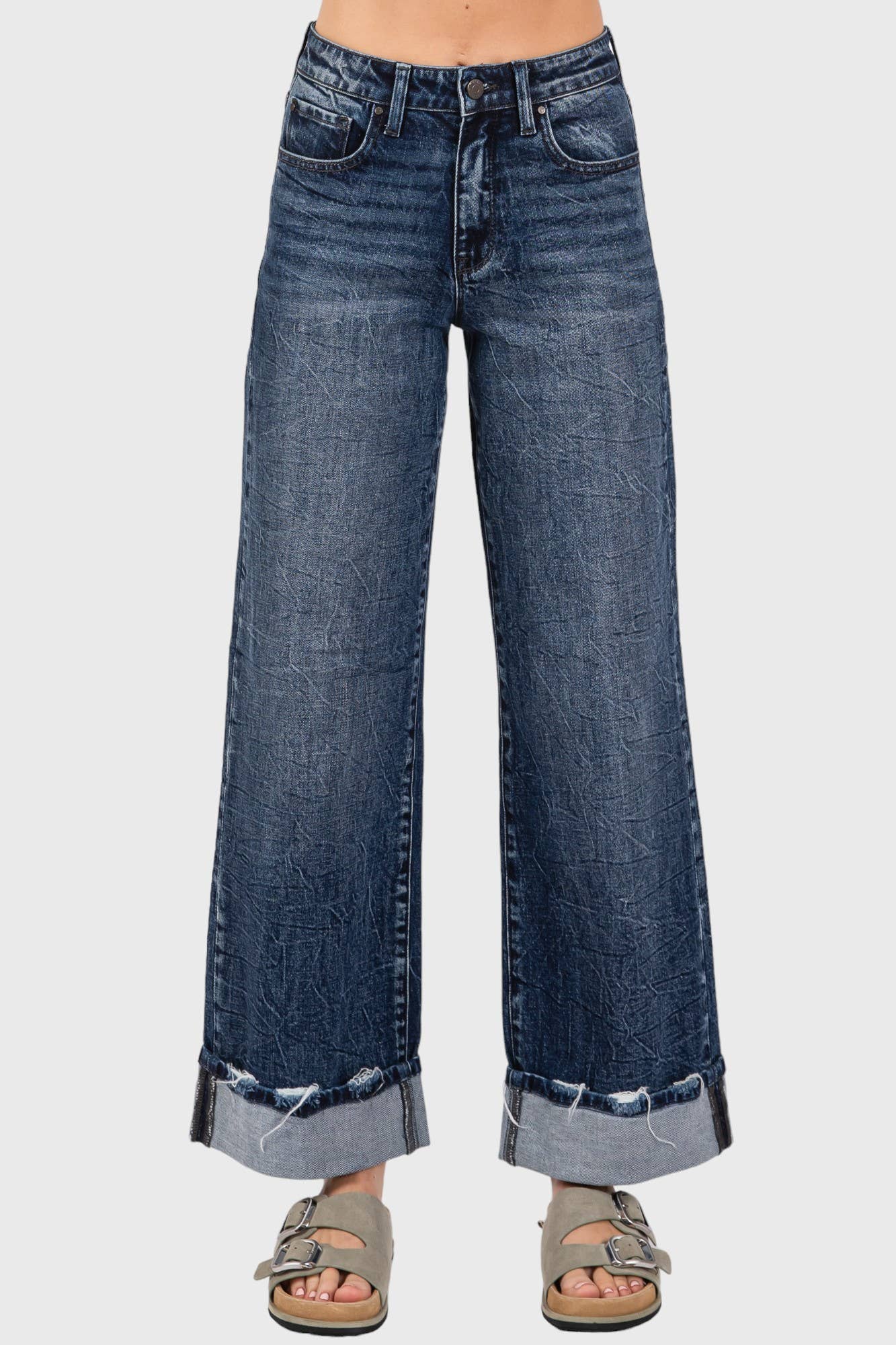 HIGH RISE COMFORT STRETCH WIDE LEG W/ CUFFED HEM