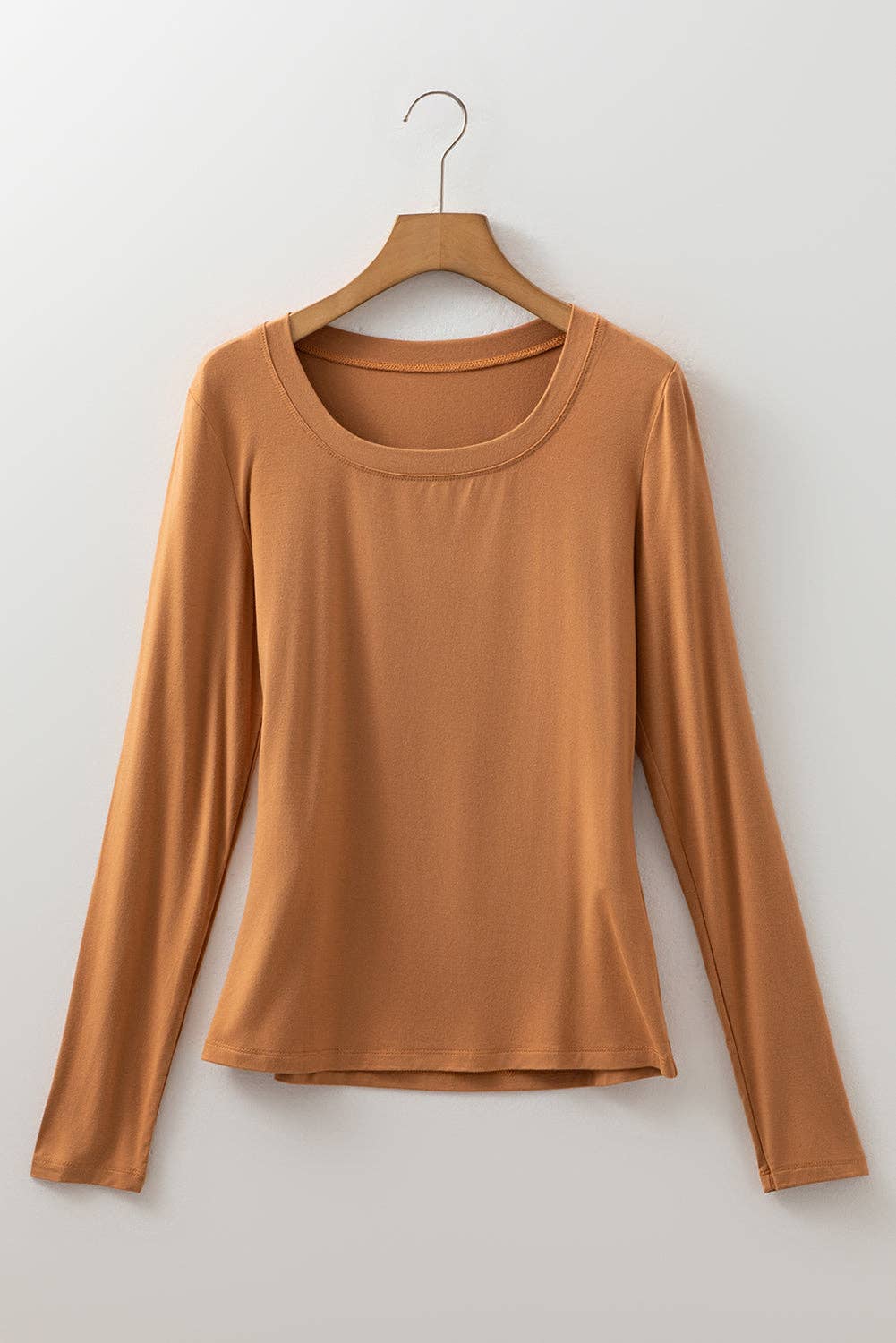 Black Solid Color Long Sleeve Fitted Top