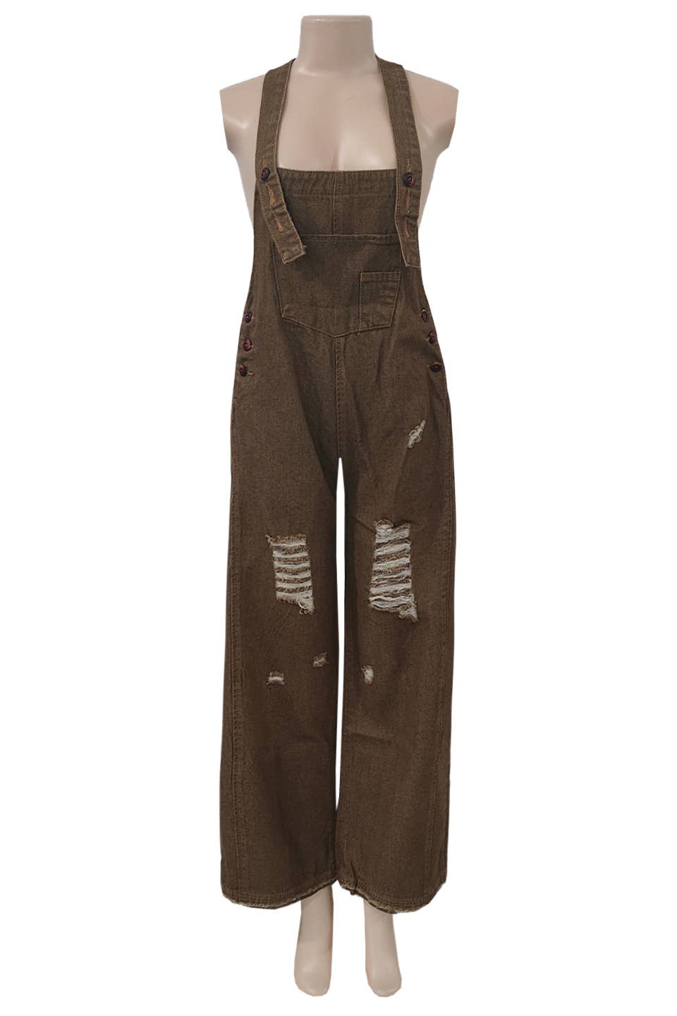 Southern Country distressed washed denim overall