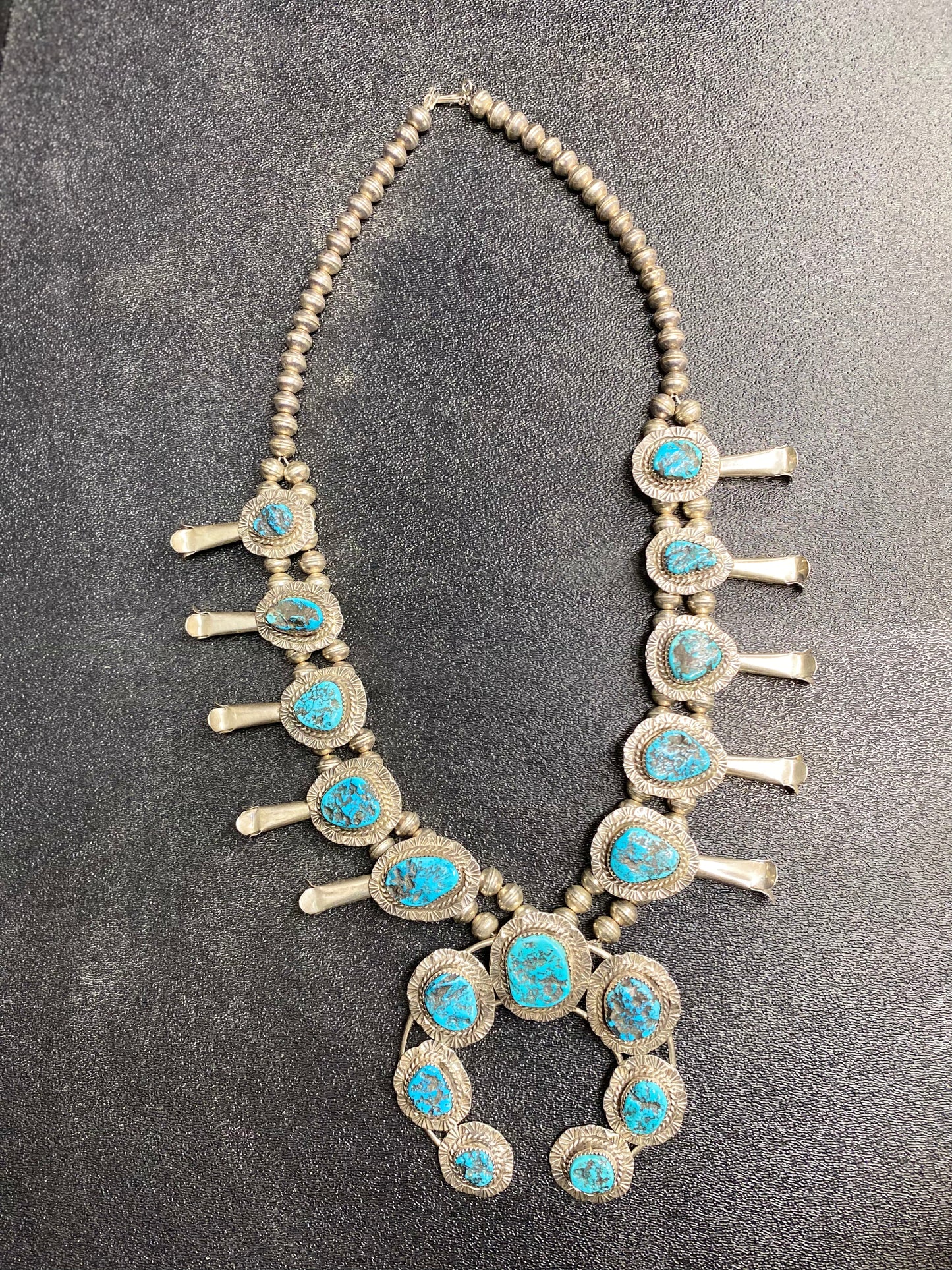 Bobby "Slow Hand" Etsitty Blue Turquoise Squash Blossom