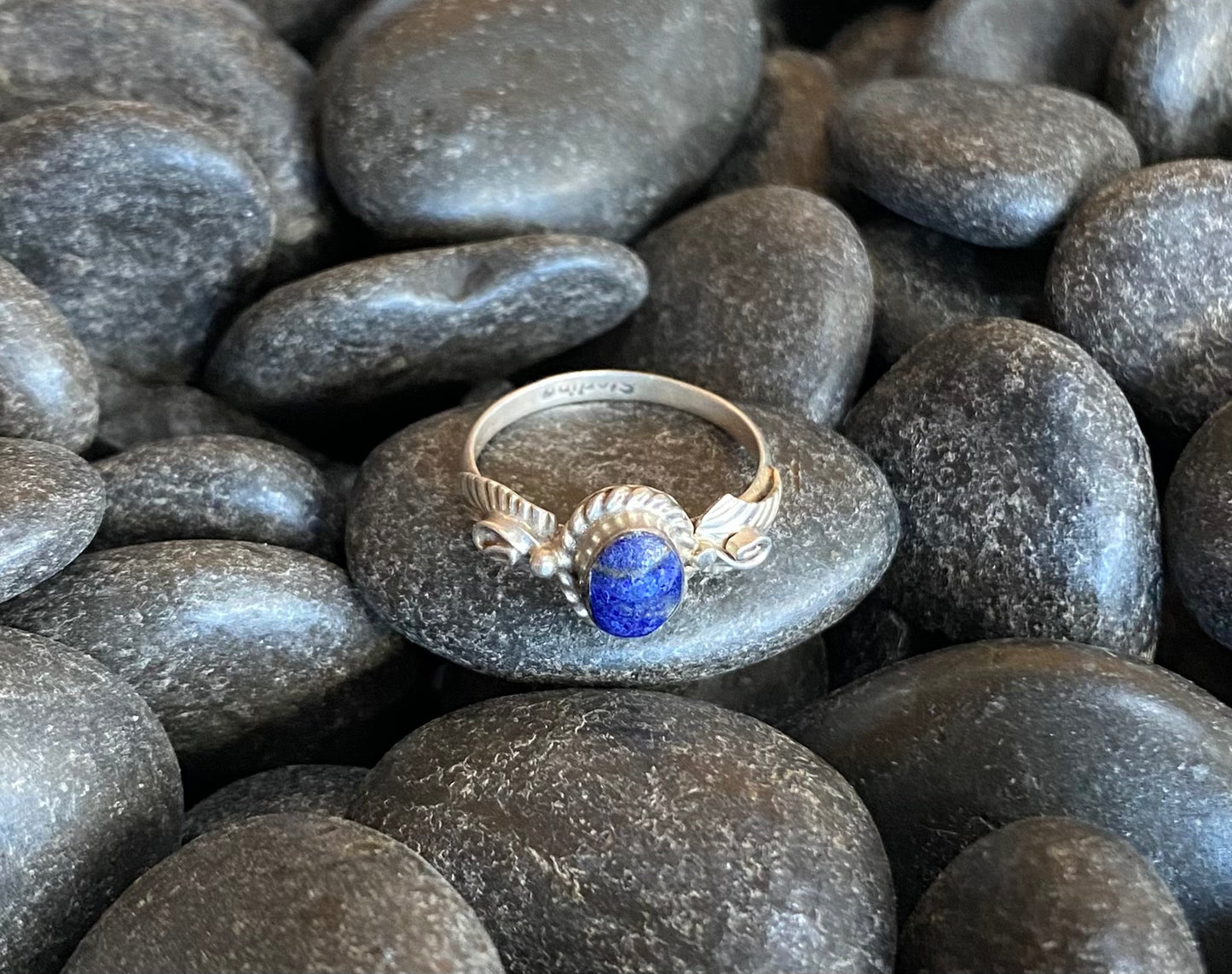 Blue Lapis Leaf Ring