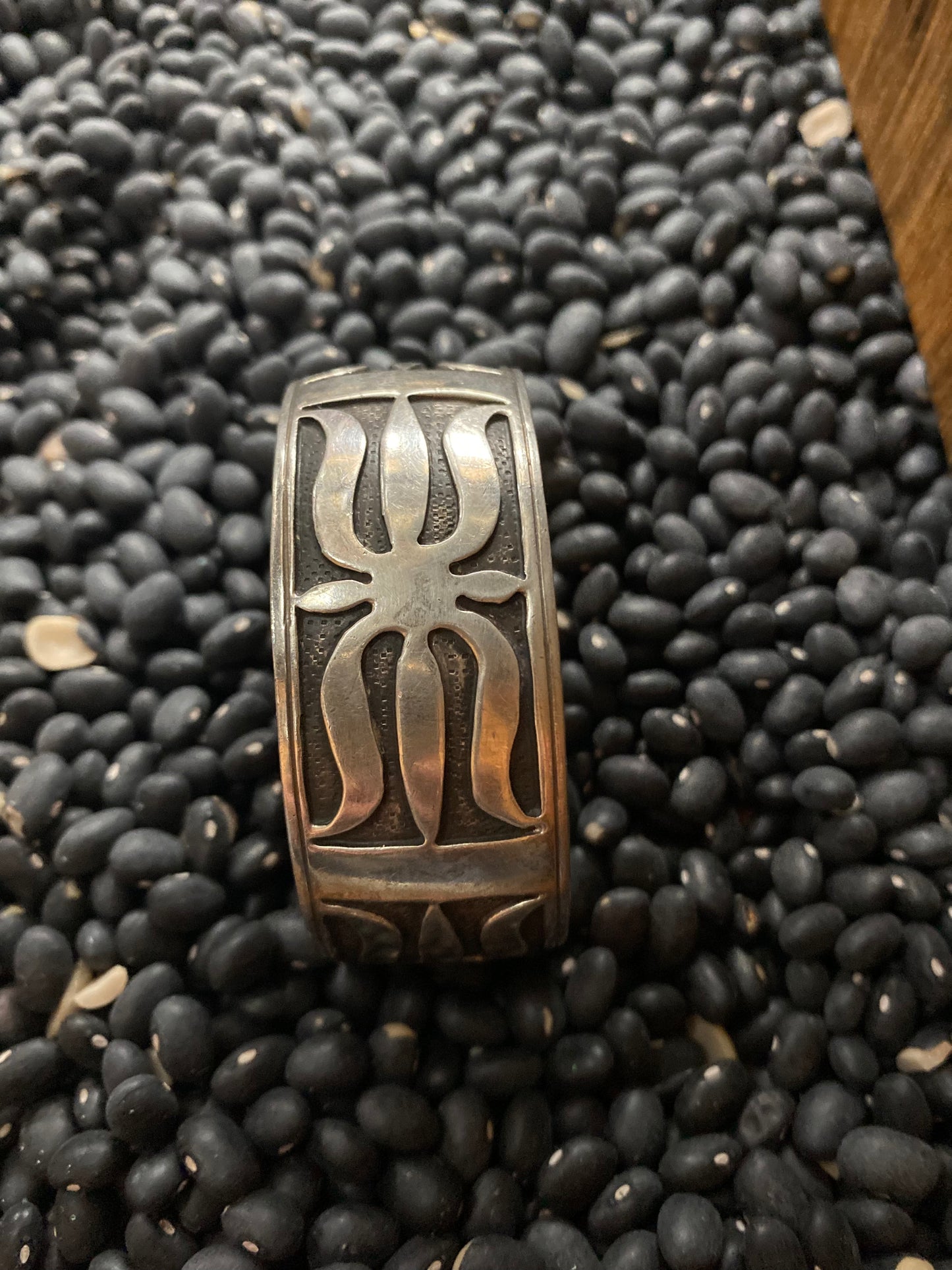TKE Marked Silver Cuff Bracelet