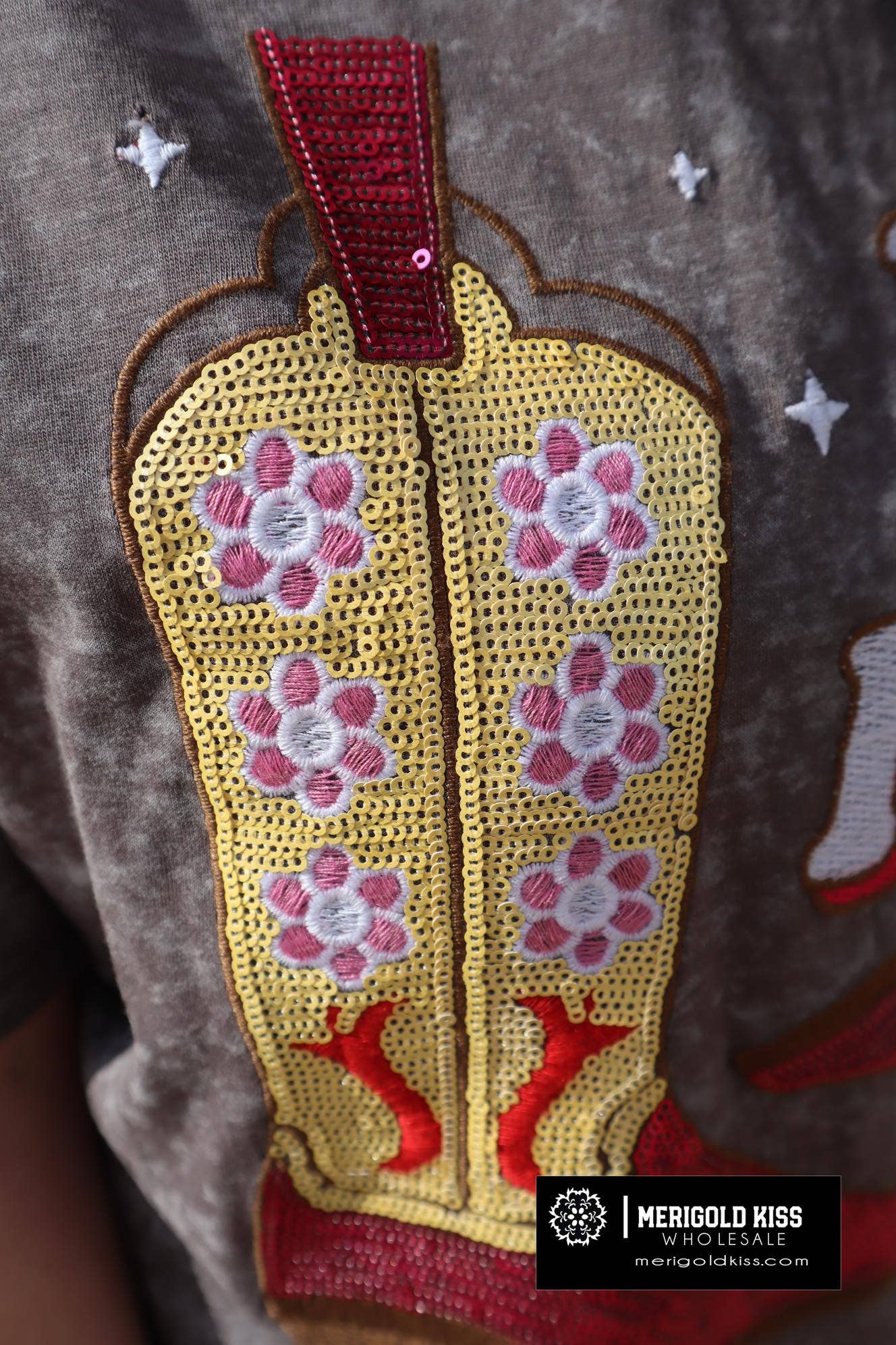 MK233 YEEHAW Sequin Embellished Tee Dress