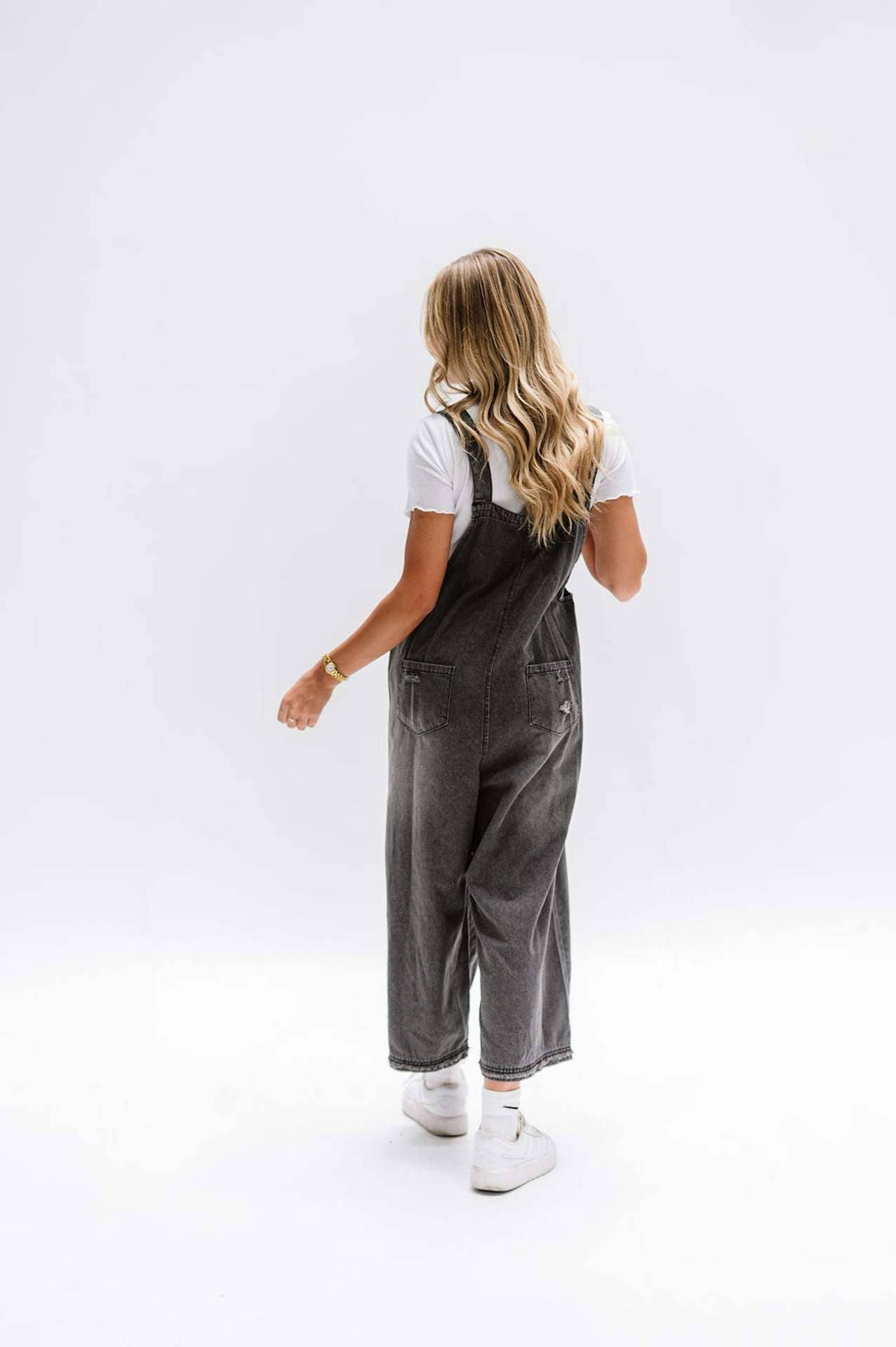 Southern Country distressed washed denim overall