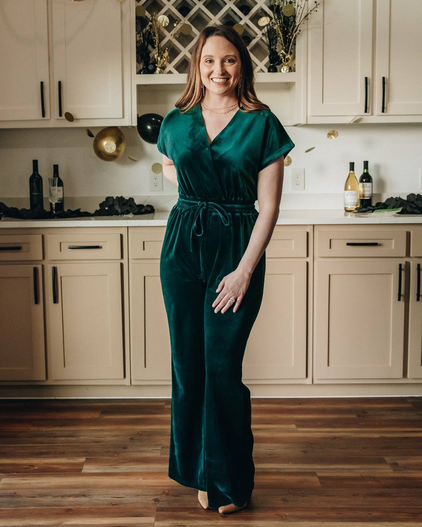 Envy with Love Green Velvet Jumpsuit