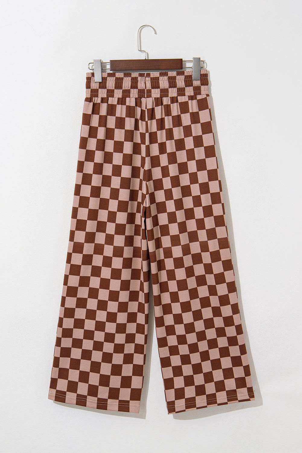 Checker Elastic High Waist Summer Pants