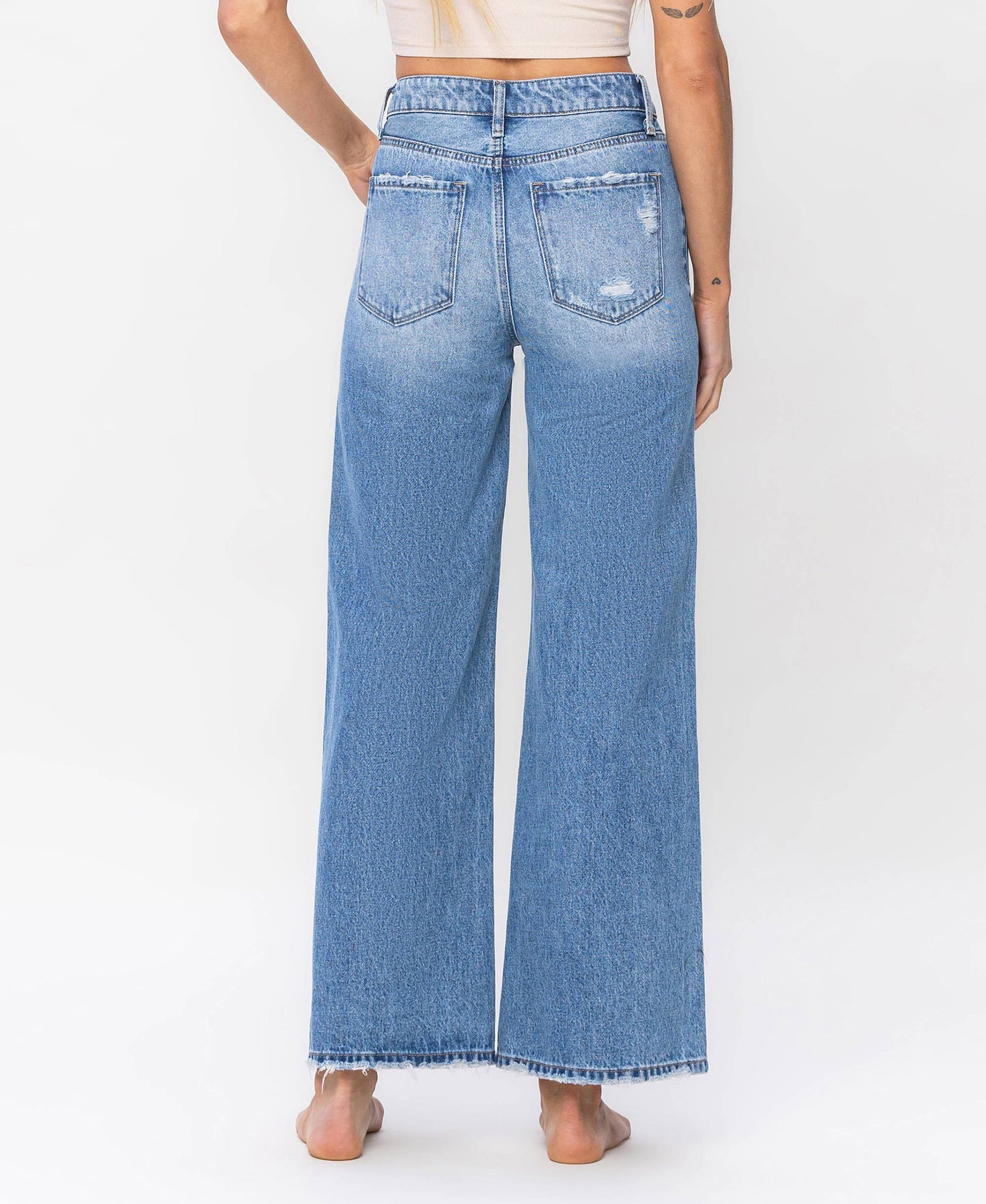 SUPER HIGH RISE A-LINE TROUSER WIDE LEG JEANS
