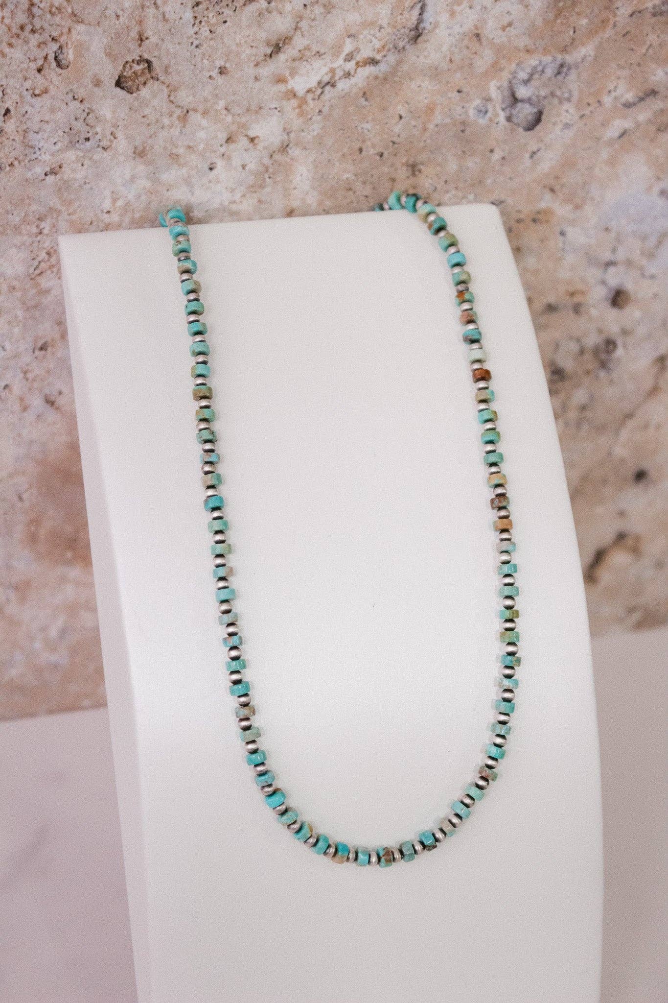 Turquoise Slab Cluster & Desert Pearl Necklace