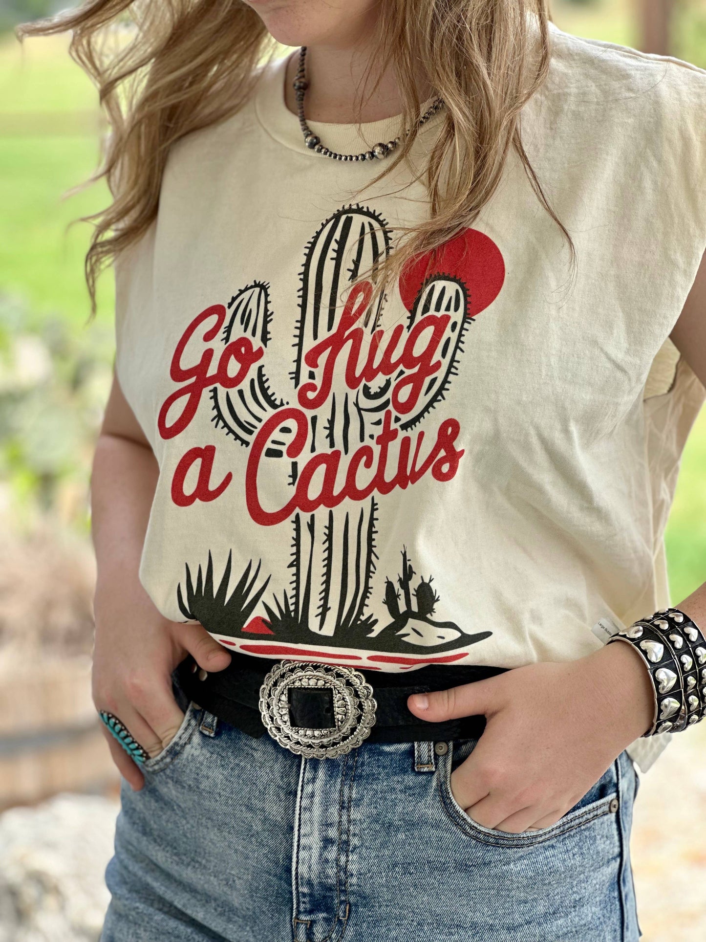 Go Hug a Cactus Boxy Tank