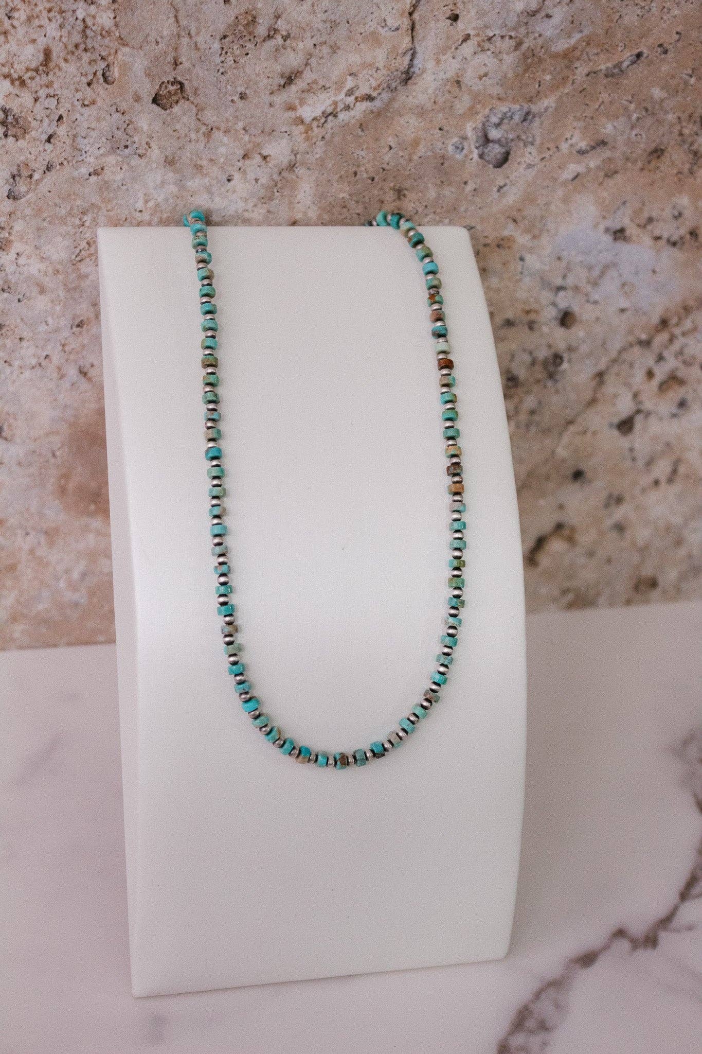 Turquoise Slab Cluster & Desert Pearl Necklace