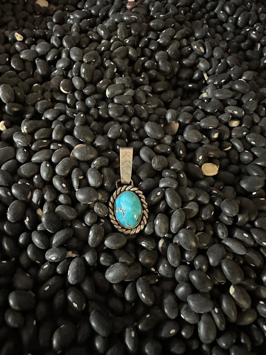 T. Wilson Handmade Navajo Sterling and Turquoise Pendant