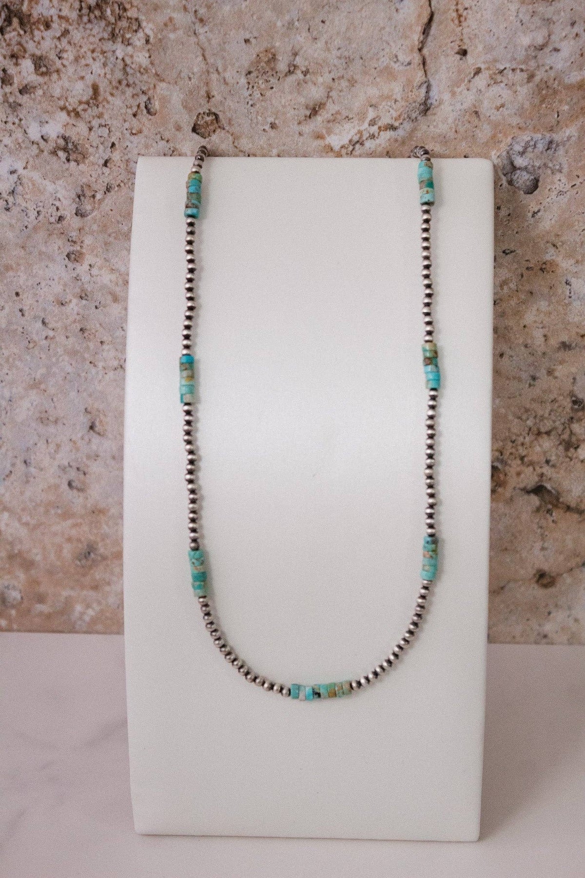 Turquoise Slab Cluster & Desert Pearl Necklace