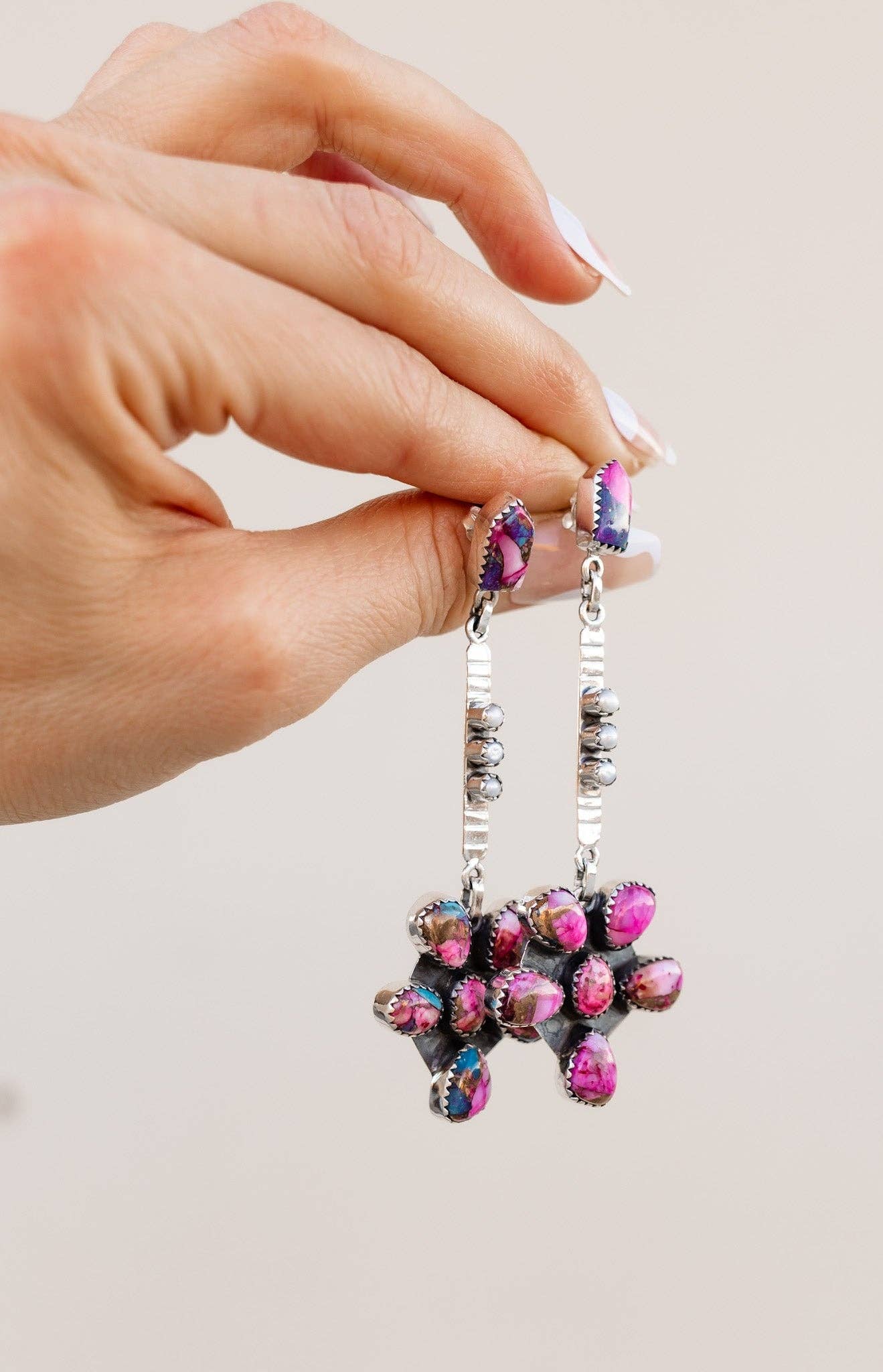 Soul Sister Flower Sterling Silver & Stone Earrings