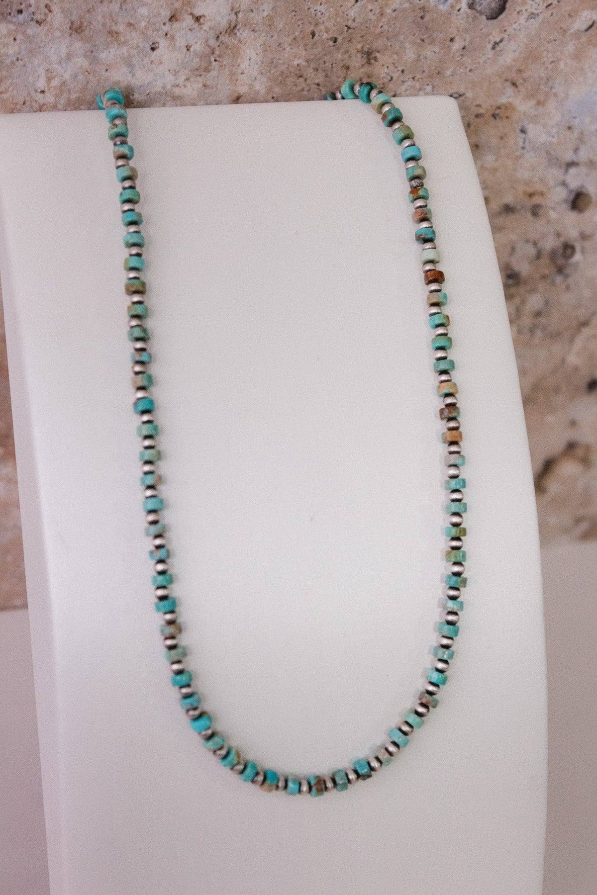 Turquoise Slab Cluster & Desert Pearl Necklace