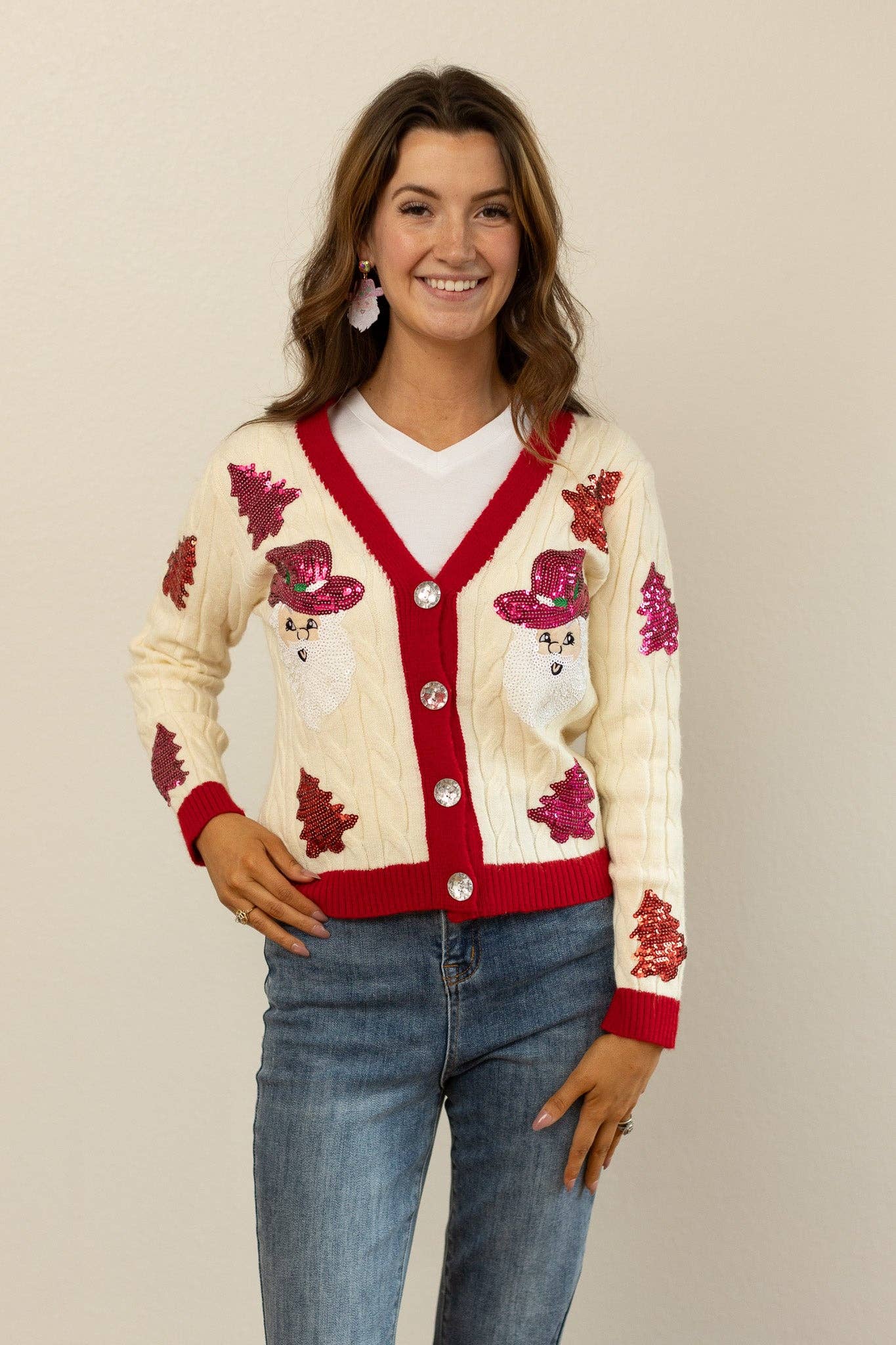Christmas Patches Cardigan