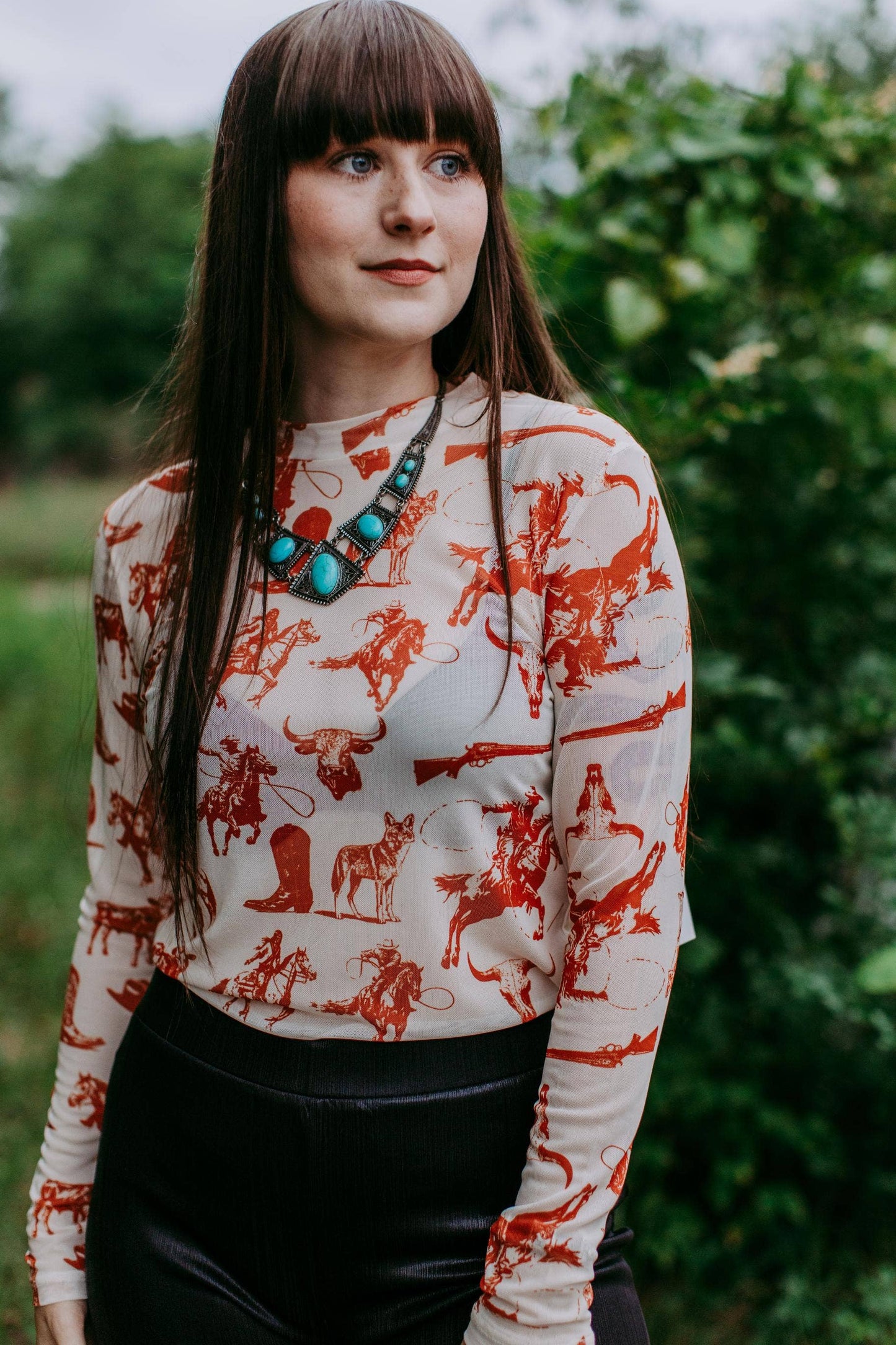 MK165 Cowboys & Indians LS Mesh Top