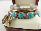 A.J. Platero Navajo Cuff Bracelet Sterling and Turquoise