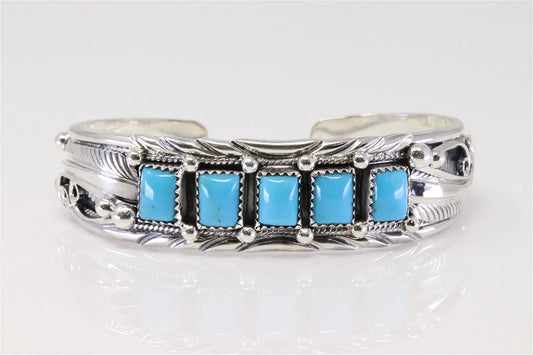 Davey Morgan Handmade Sterling Silver Turquoise Bracelet