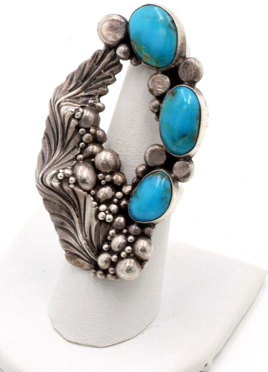 Don Dixon Native America Navajo Handmade Sterling Silver Turquoise Ring