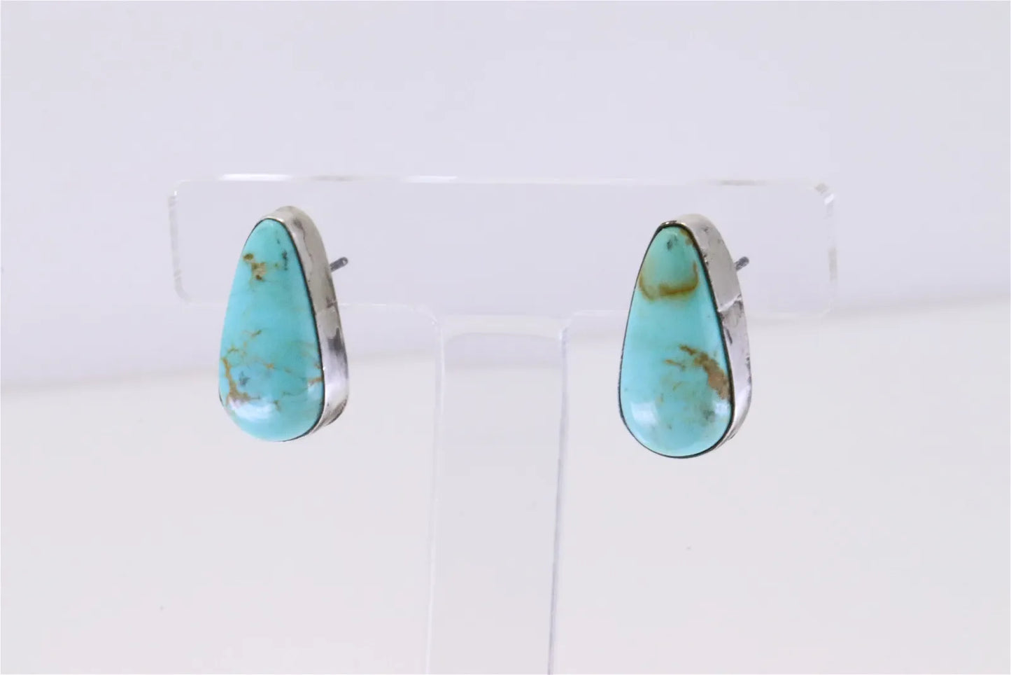 Elouise Kee Navajo Sterling Silver Kingman Turquoise Post Earrings