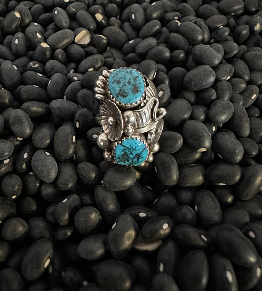 Unmarked Native America Navajo Sterling Silver & Turquoise Ring