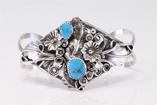 Harry B Yazzie Cuff Bracelet with Turquoise