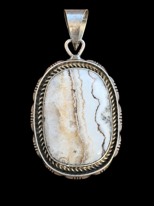 Jerome Wright  - J. Wright Sterling Gray Jasper Pendant