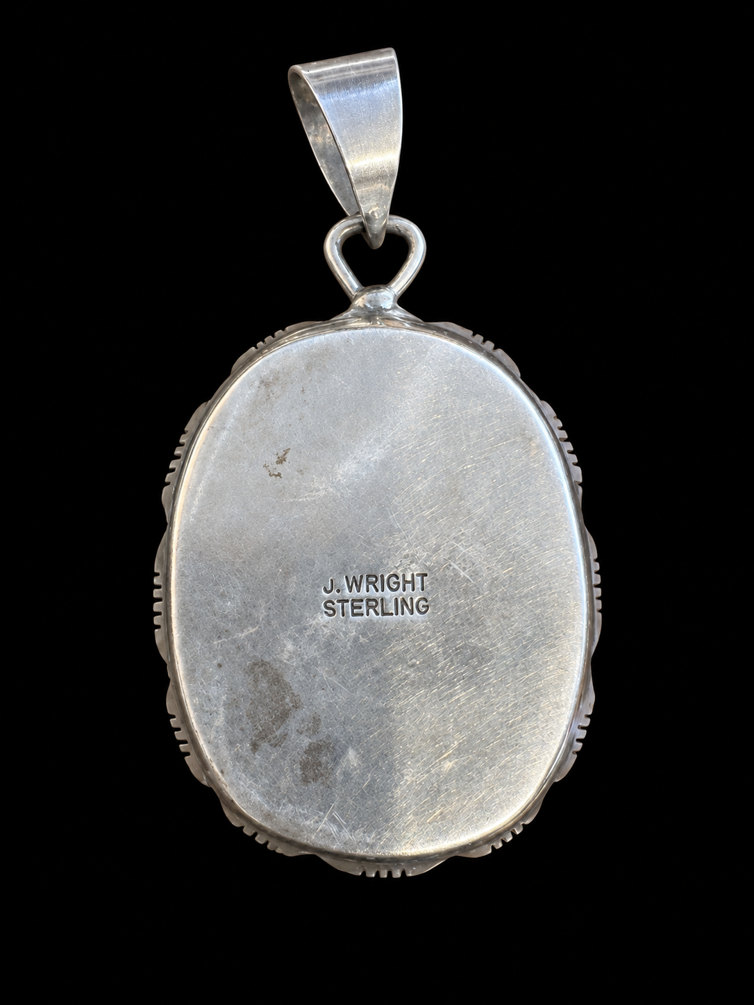 Jerome Wright  - J. Wright Sterling Gray Jasper Pendant
