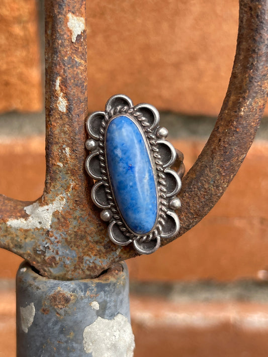 Marked Navajo Lapis and Sterling Ring