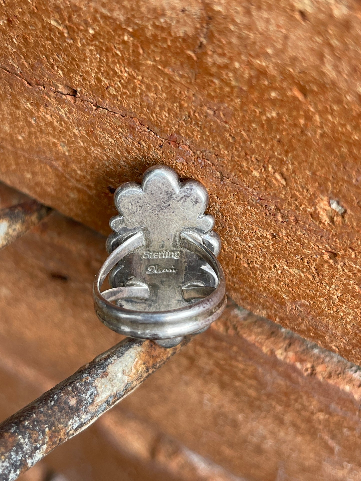 Marked Navajo Lapis and Sterling Ring