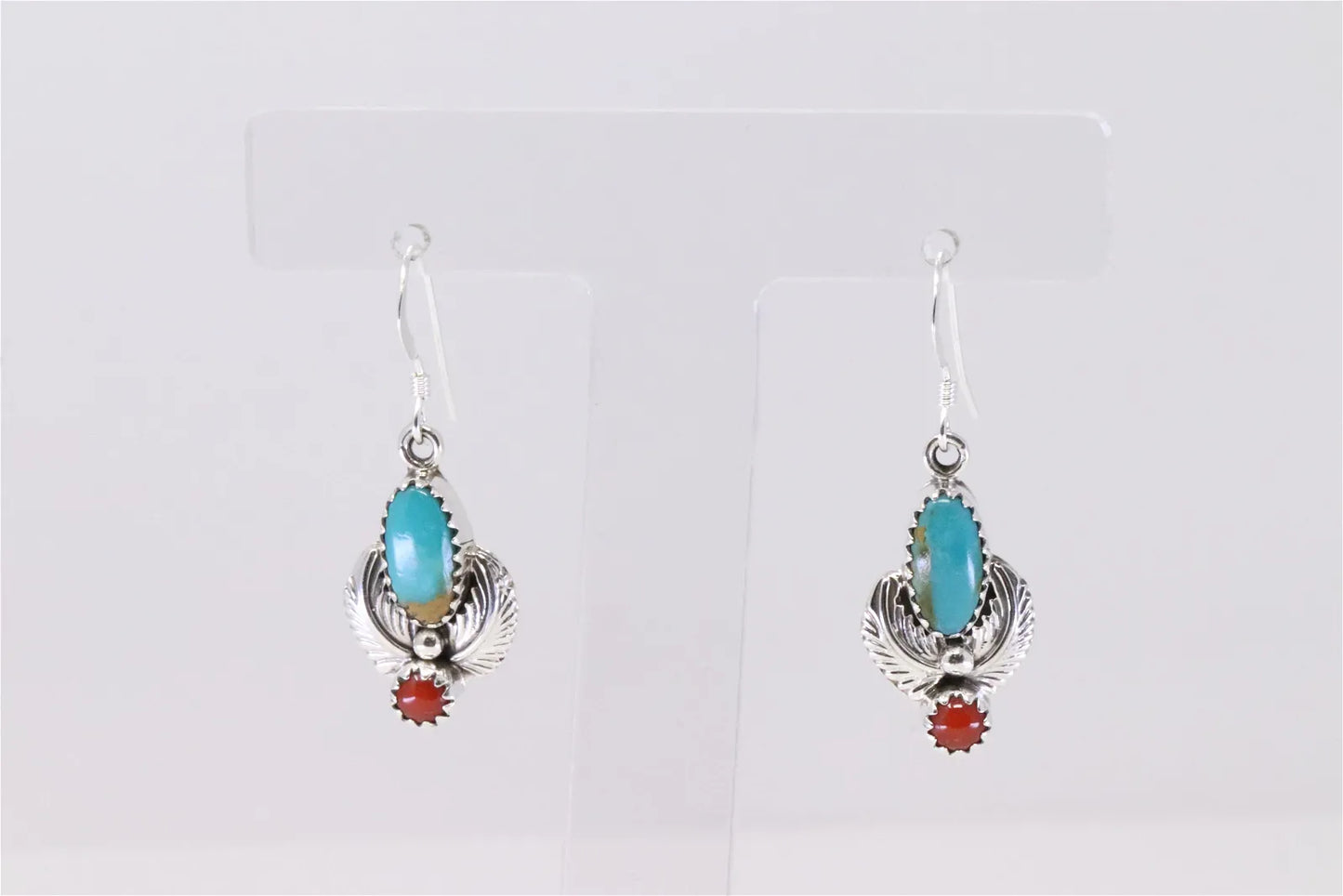 Running Bear Maker's Mark Navajo Handmade Sterling Silver Turquoise & Coral