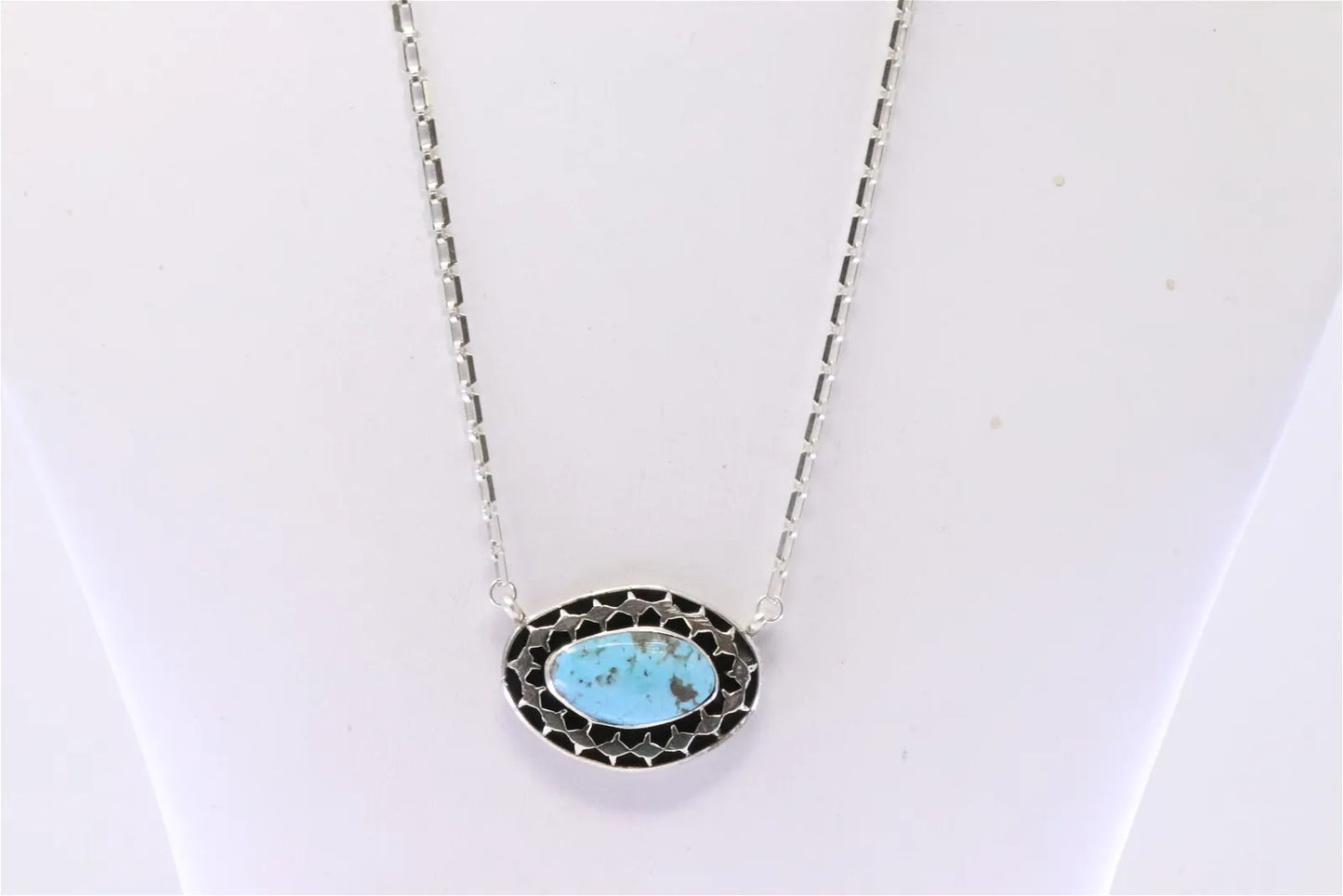 Running Bear RB Handmade Sterling Silver & Turquoise Necklace