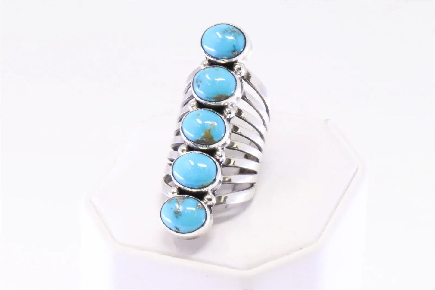 Thomas Yazzie Native America Navajo Sterling Silver Turquoise Ring