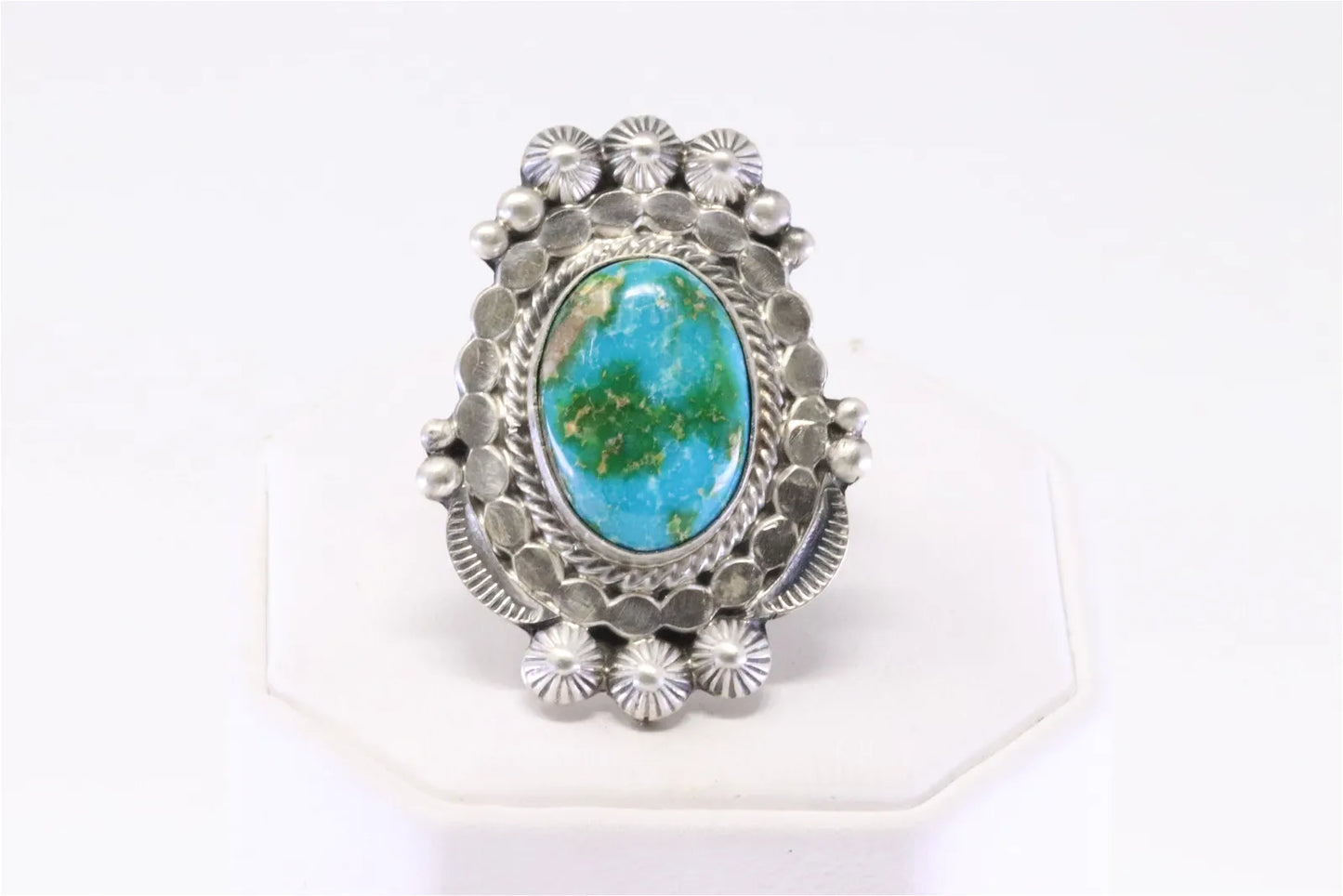 Tom Lewis Native America Navajo Sterling Silver Turquoise Ring