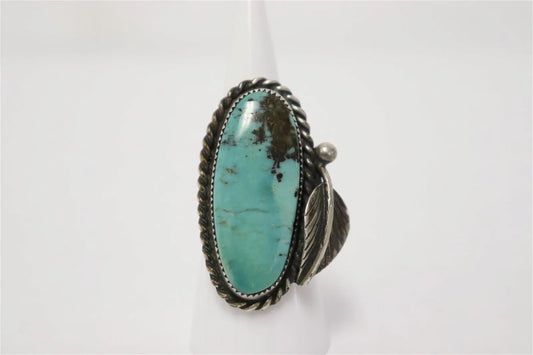 Fox Head Picto marked Sterling and Turquoise Ring