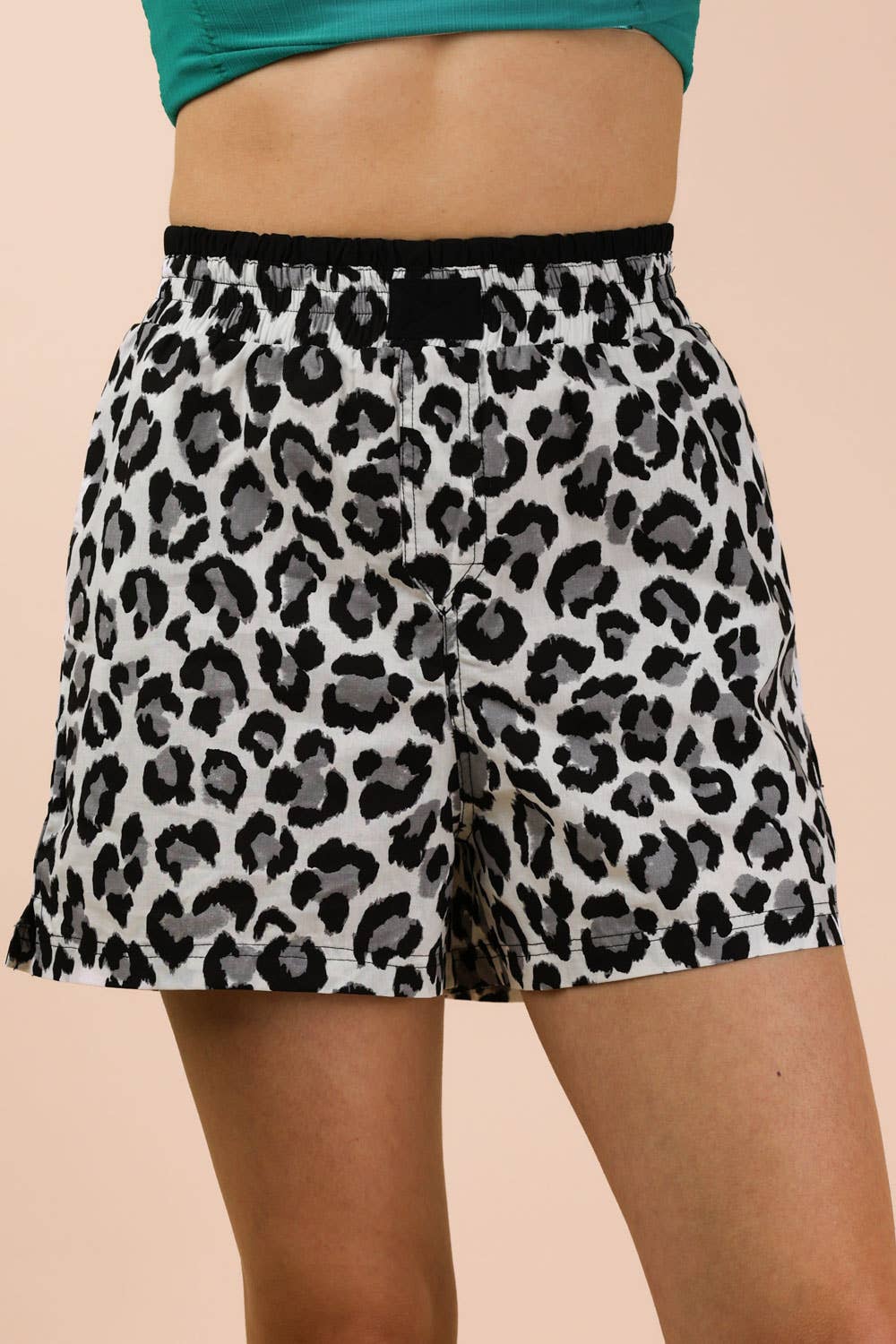 Gray Leopard Printed Boxer Shorts