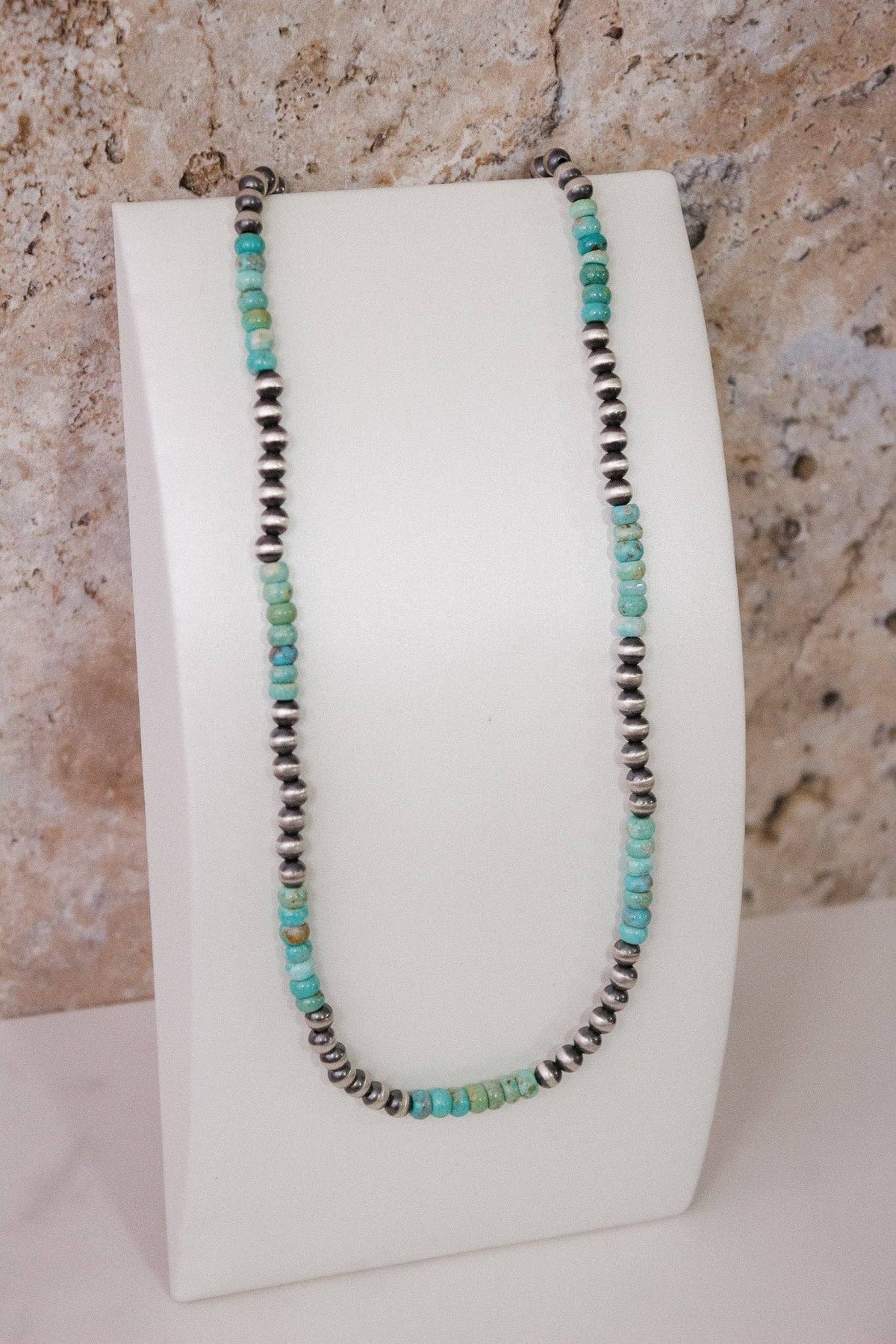 Turquoise Slab Cluster & Desert Pearl Necklace