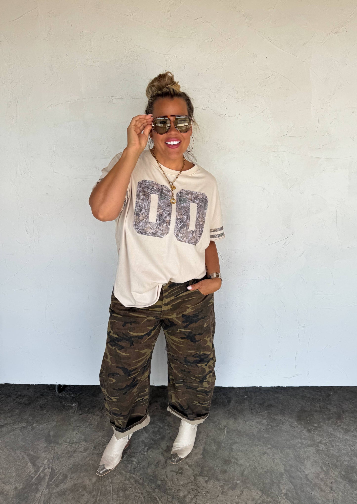 BEX CAMO BARREL JEANS