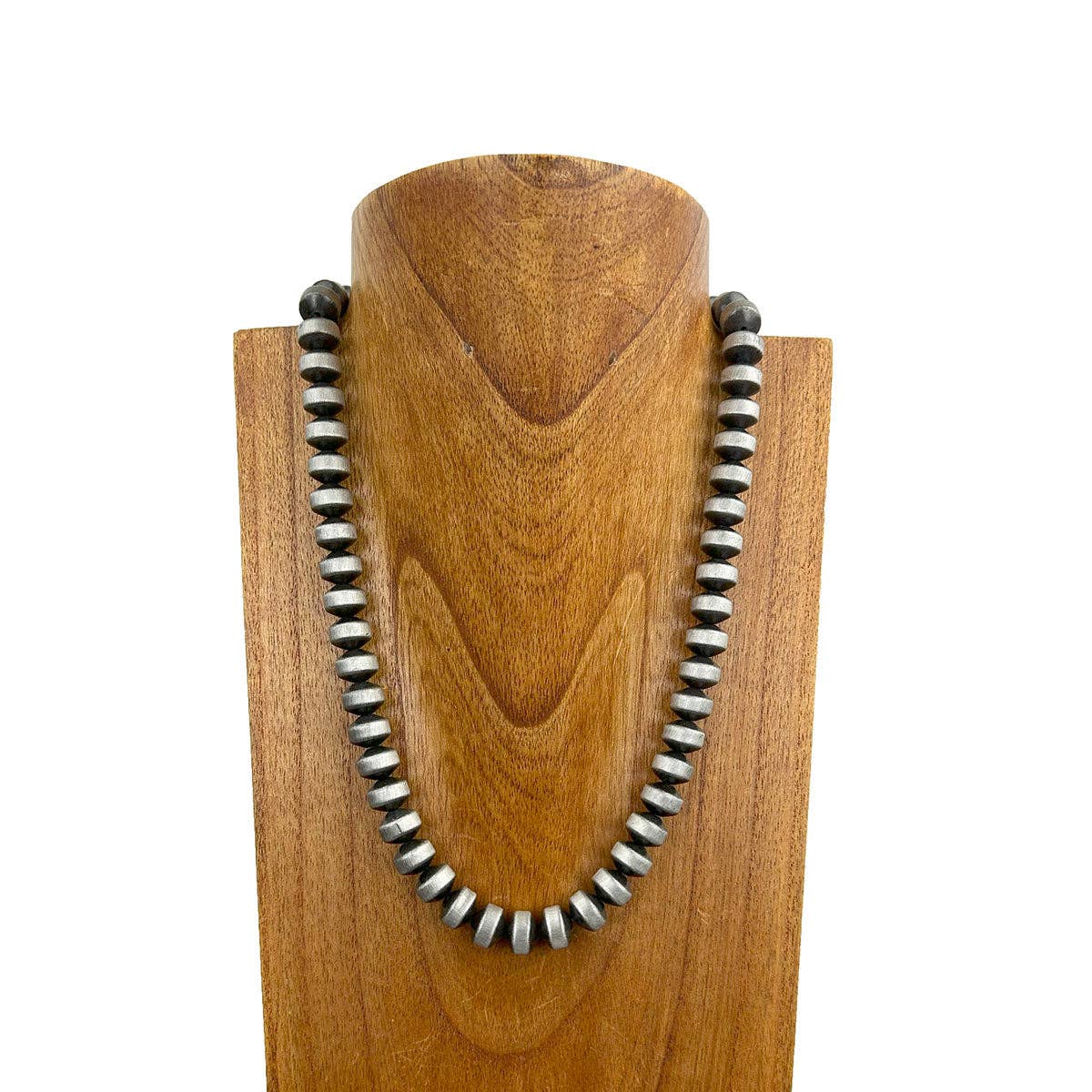 NKY250121-88                22 inches silver Navajo pearl beads Necklace