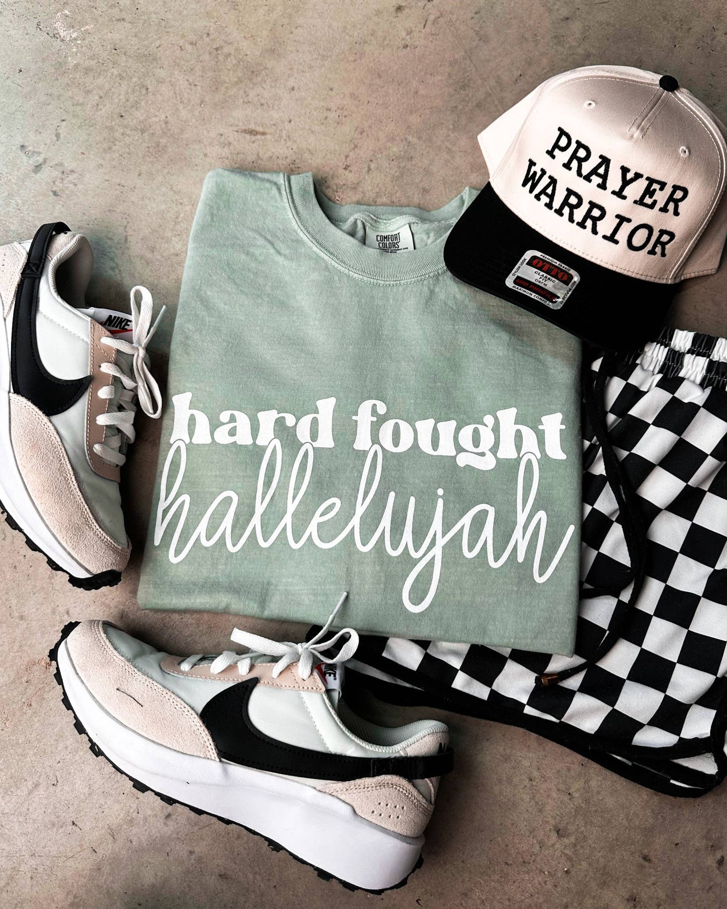 Hard Fought Hallelujah Sage Graphic Tee