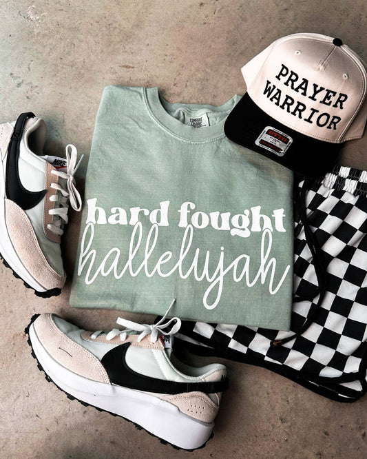 Hard Fought Hallelujah Sage Graphic Tee