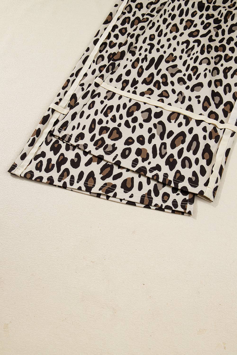 Khaki Leopard Wide Leg Cropped Pants (S-4X)