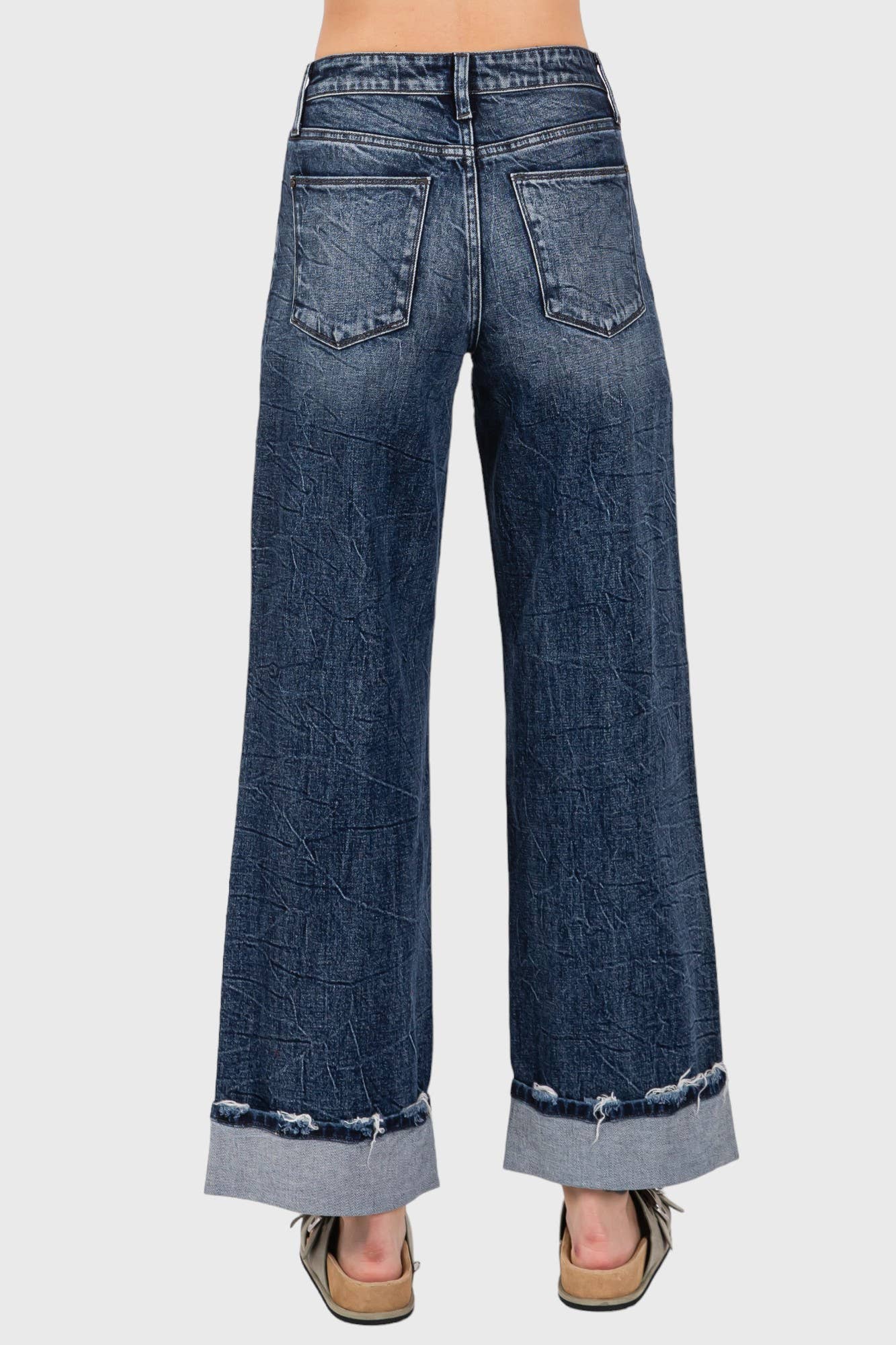 HIGH RISE COMFORT STRETCH WIDE LEG W/ CUFFED HEM