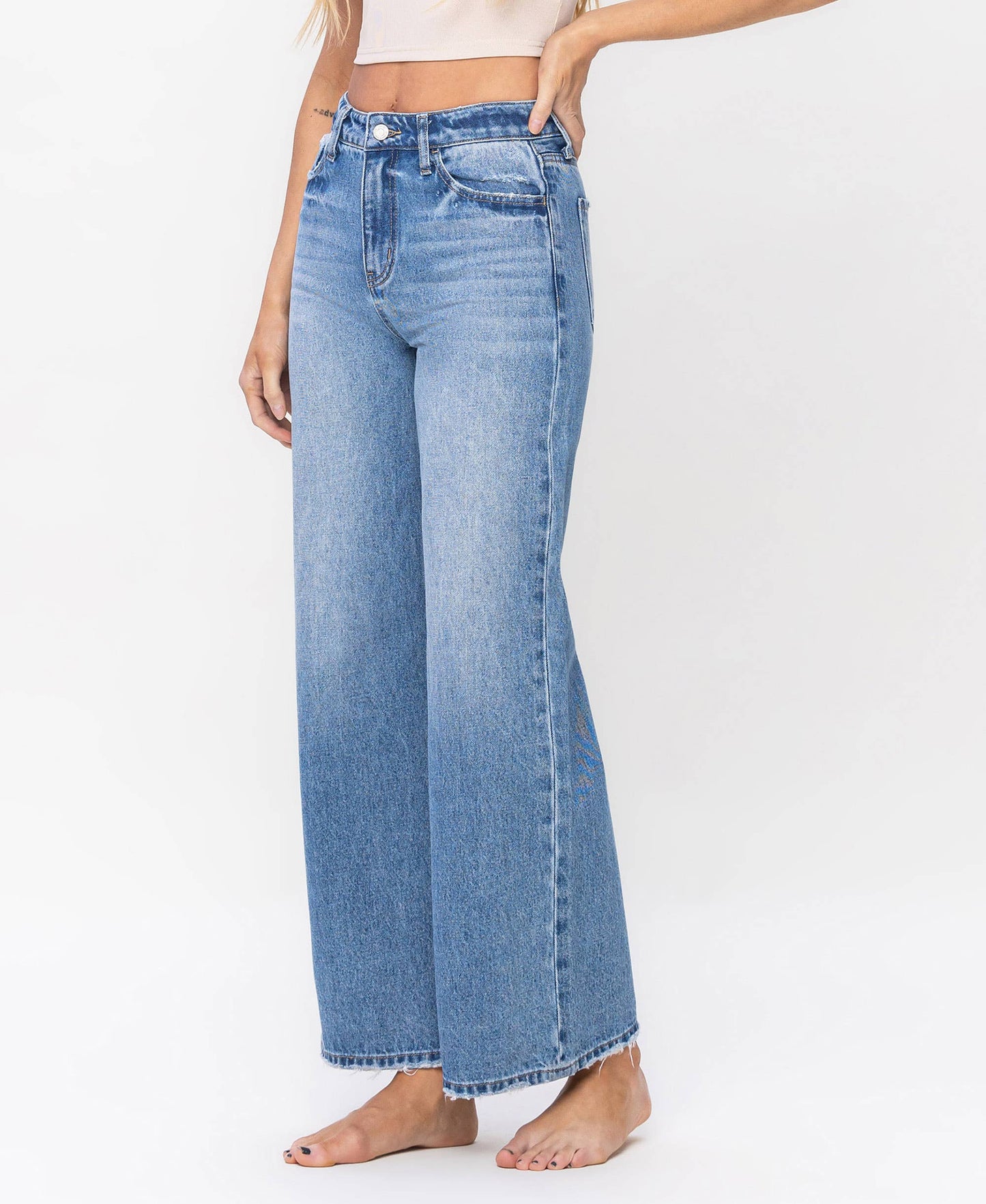 SUPER HIGH RISE A-LINE TROUSER WIDE LEG JEANS